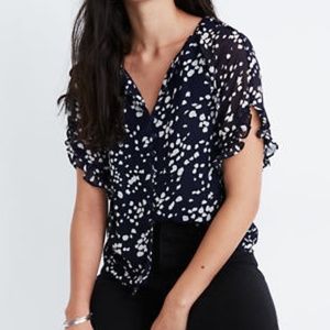 Madewell Ruffle Edge Top in Drifting Petals - NWOT
